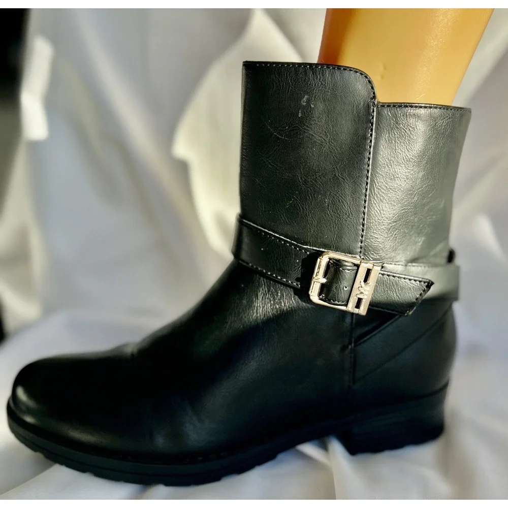 Michael Kors Ankle Black Motorcycle Combat Moto Punk Grunge Biker Rocker Boots 5